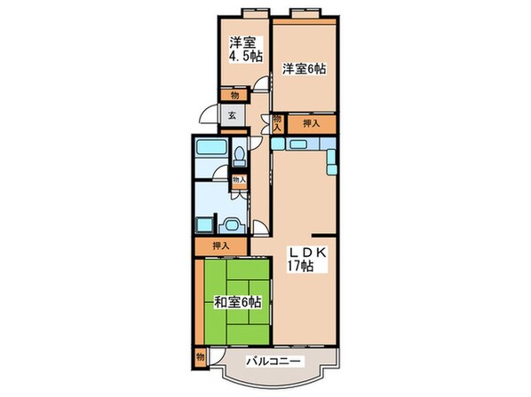 秦野南が丘さつき東住宅2205号棟の物件間取画像